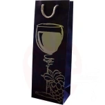 Kinkekott (50tk) sinine hõbedase karikaga 1 veinipudelile