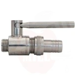 Kugelhahn 1/2" M x 3/4" M mit Schlauchtülle Edelstahl