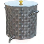 Pot 35L stainless steel with tap
