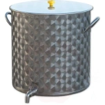 Pot 75L with tap stainless steel