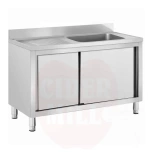 Sink cabinet 1200x600mm with 2 sliding doors stainless steel