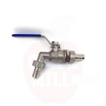 Kuulkraani komplekt 13mm voolikuotsik x 1/2" väliskeere x 13mm voolikuotsik Gen 4 BrewZilla varuosa roostevaba teras