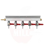 Gaasijaotur 5-kordne 1/4" 6mm voolikuotsikutega