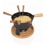 Fondüükomplekt PRO L juustu 1,8L malm puidust alusega (10tk)