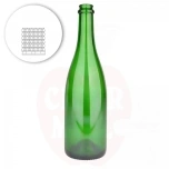 Klaaspudel 750ml/775g Champagne roheline 29mm 1056tk