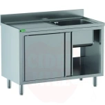 Cabinet, Sink, -2 Bowl Central -Drainer 200X70X95cm (FORCAR MULTISERVICE) 1400x700mm - GDS147R1CS