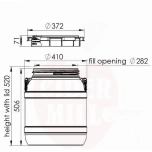 Plastic container 55L food grade certified screw-on lid