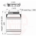 Mahuti 68L kaanega PE valge/punane