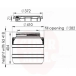 Tynnyri 40L kannella PE valkoinen/punainen