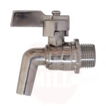 Lodveida vārsts 1/2" nerūsējošais tērauds ar izplūdi