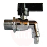 Kuulkraan 3/8" kroomitud messing äravooluga