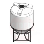 Plastic tank 6300L (cone base) with legs