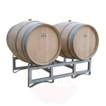 Metalinis stovas 225L 2 ąžuolinėms statinėms 115x80x33cm karštas cinkas