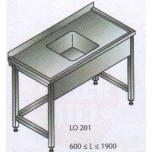 Laud 900x700x850mm valamu keskel (roostevaba)