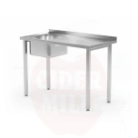 Valamulaud polditud HENDI Kitchen Line valamukauss vasakul pool 1000x600x(H)850mm