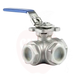 Kuulkraan 3-suunaline 1/2" T-konfiguratsioon roostevaba teras