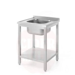 Valamulaud 600x600x(H)850mm riiuliga poltühendusega valamu keskel sügavus 600mm HENDI Profi Line