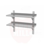 Sienas plaukts 800x300x(H)600mm dubults regulējams ar 2 kronšteiniem HENDI