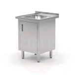 Valamulaud 600x700x(H)850mm keevitatud kapiga ja pöördustega HENDI Profi Line