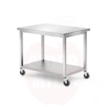 Ratastel laud 1000x700x(H)850mm riiuliga poltühendusega HENDI Kitchen Line