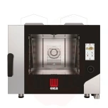 Konvektio-höyryuuni kaasu 4x600x400mm Millennial Touch Screen Bakery Tecnoeka pesujärjestelmällä elektroninen ohjaus 230V/300W 9300kW 850x1035x(K)800mm