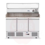 Pizza counter 380+40L Arktic three door with cooling display 230V/400W 1400x700x(H)1491mm