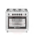 Gaasipliit 5-põletiga HENDI Kitchen Line elektriahjuga 230V/2900W 14,3kW 900x653x(H)900mm
