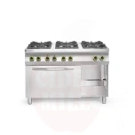Gaasipliit 6-põletiga Kitchen Line konvektsiooniahju GN 1/1 HENDI 230V/3000W 28,5kW 1200x722x(H)900mm